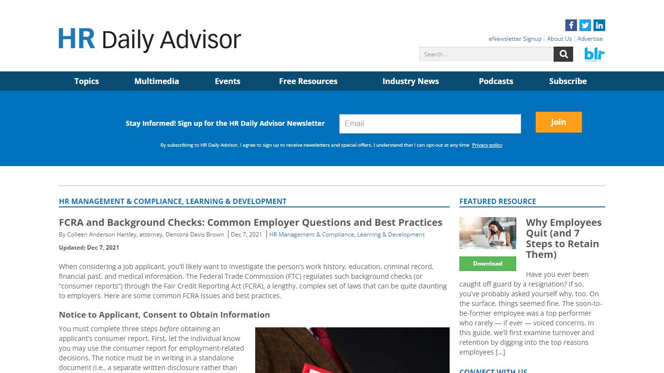 FCRA and Background Checks: Common Employer Questions and Best ...