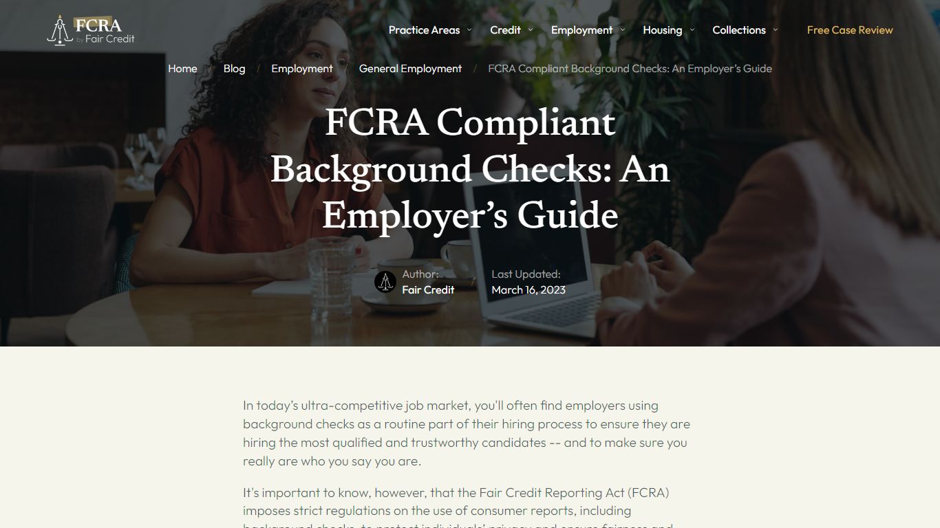 FCRA Compliant Background Checks: An Employer’s Guide